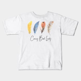 Crazy Bird Lady - Bird feathers Kids T-Shirt